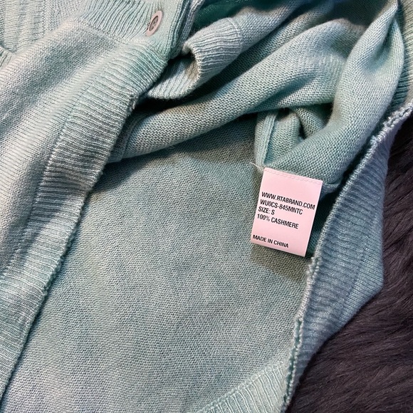 RTA DENIM Distressed Trim Cashmere Knit Cardigan - Picture 8 of 12